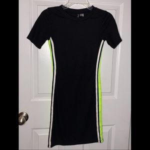 Black/Neon Fitted Shirt Dress